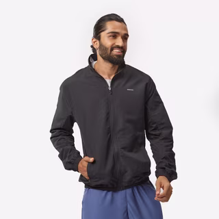 Men Fitness Tracksuit Jacket with Moisture Management FJA 100 - Black